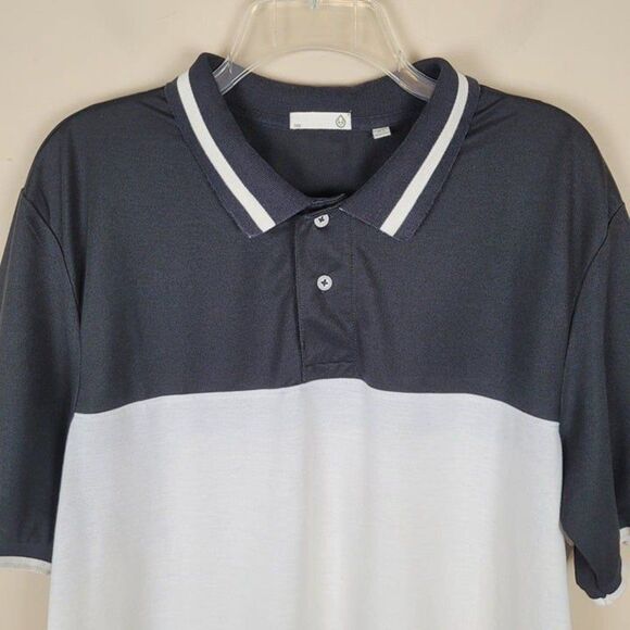 Tasc Performance Size XL Varsity Blocked Pique Polo Short Sleeve Black Bone - Picture 3 of 12